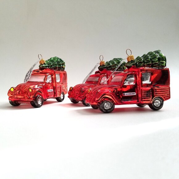 NIB Set of 3 Le Creuset Holiday Hanging Decoration Ornament Red Truck Tree - Picture 1 of 10